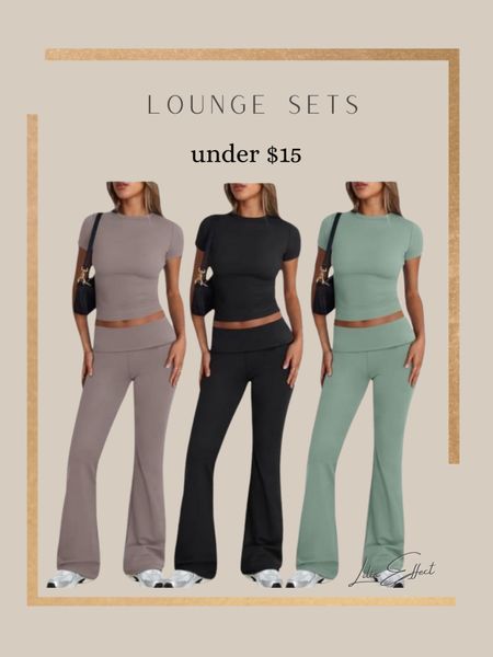 Lounge Sets For Women 2 Piece Casual Y2K Outfits Short Sleeve Cropped Tops Fold Over Flare Pants Tracksuits for less than $15! Use code: 326TRD337 at checkout 

Amazon fashion • Amazon finds • athleisure style 

#LTKstyletip #LTKfitness #LTKtravel