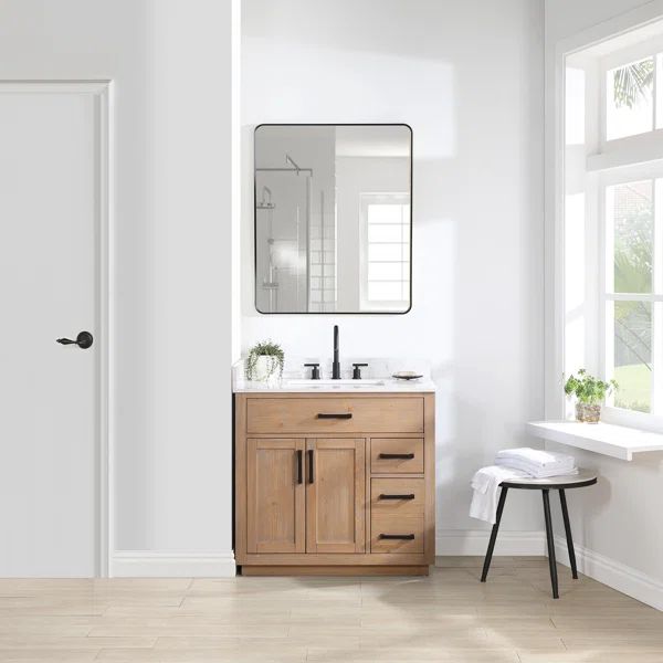 Xolile 36'' Free Standing Single Bathroom Vanity with Stone Top | Wayfair North America