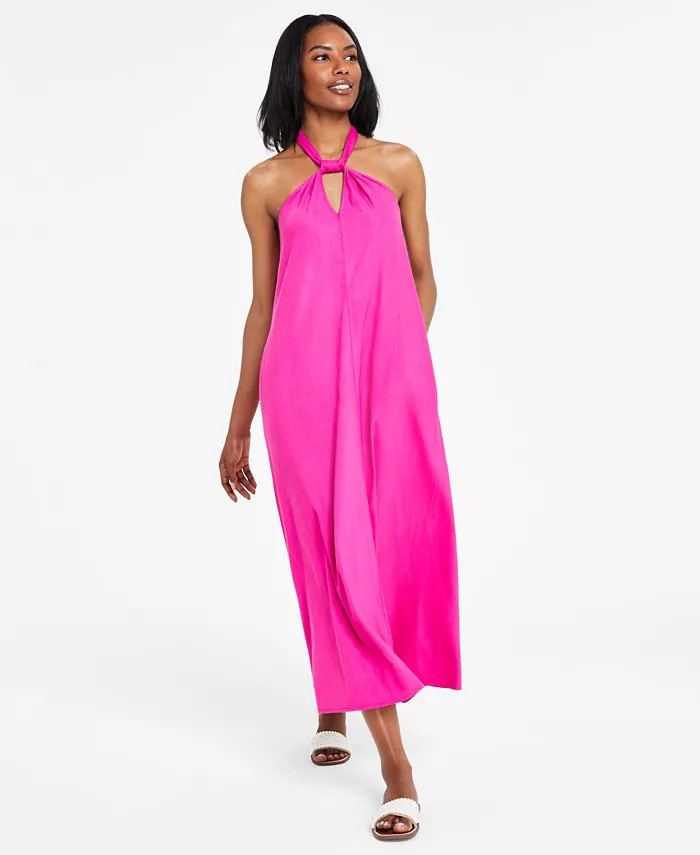 Petite Keyhole Halter Maxi Dress, Created for Macy's | Macys (US)