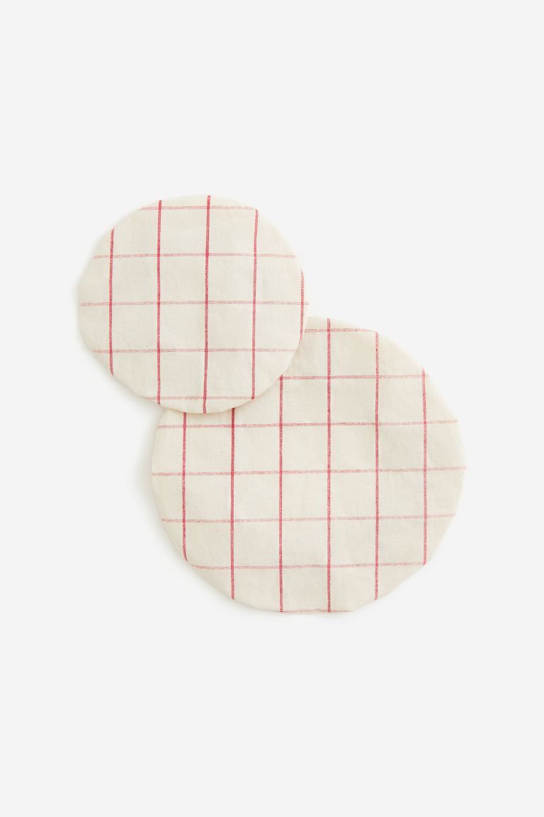 2-pack Small Reusable Bowl Covers - Red/checked - Home All | H&M US | H&M (US + CA)
