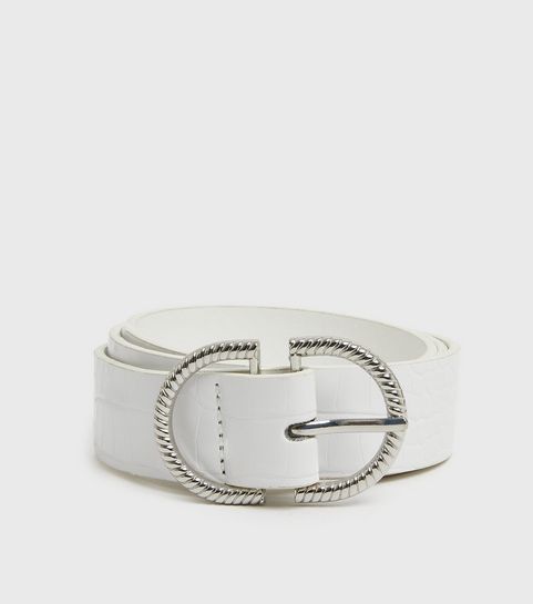 White Faux Croc Double Horseshoe Waist Belt
						
						Add to Saved Items
						Remove from Sav... | New Look (UK)