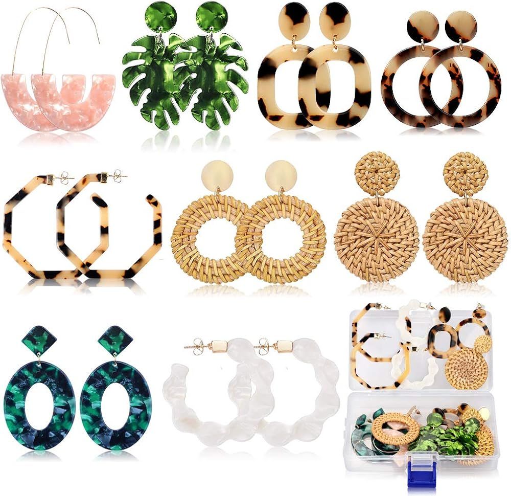 Acrylic Earrings for Women Drop Dangle Leaf Earrings Resin Minimalist Bohemian Statement Jewelry ... | Amazon (US)