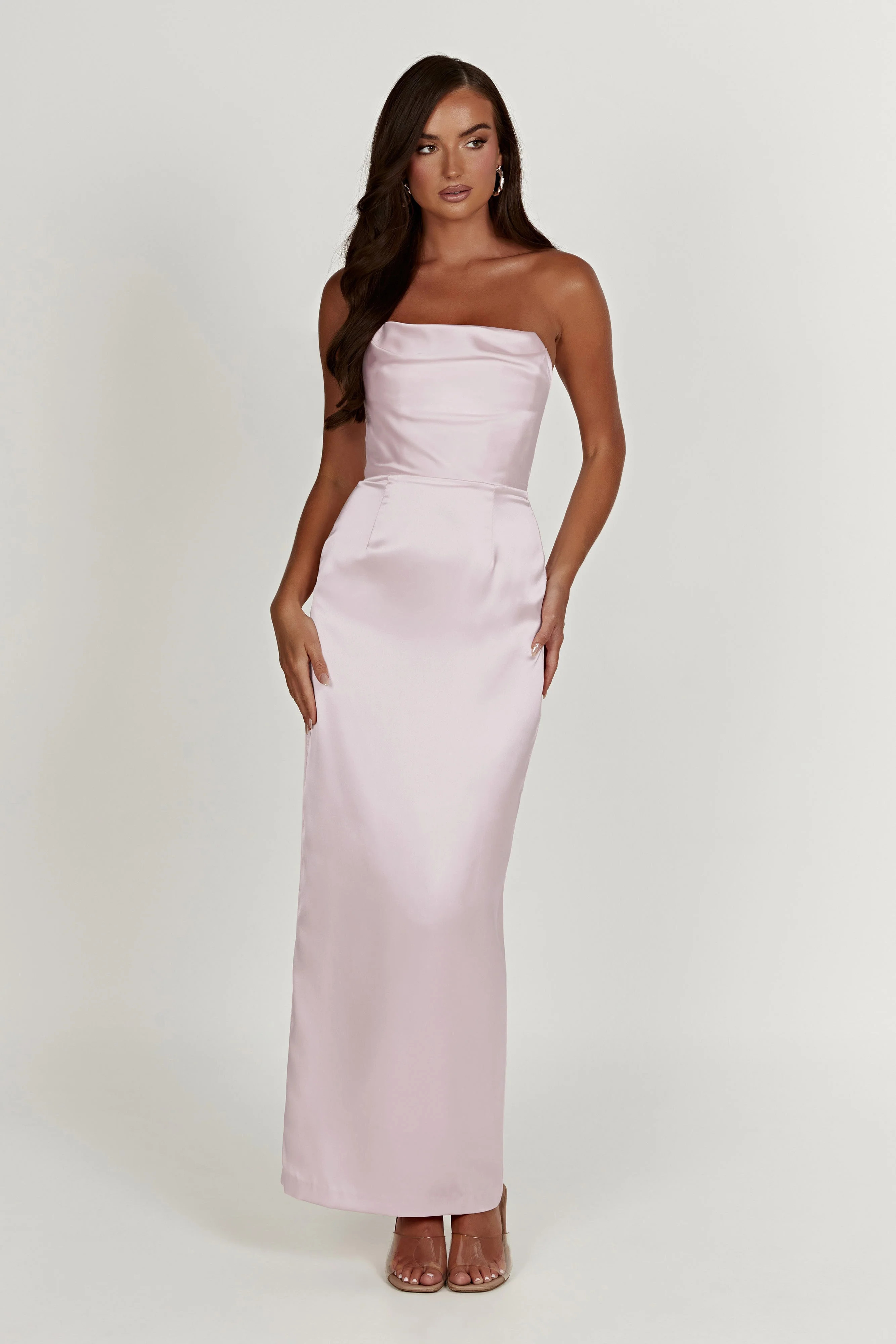 Alanis Strapless Maxi Dress - Crystal Rose | MESHKI US