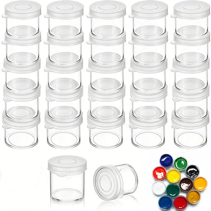 10ml Empty Paint Pots with Lids - Small Plastic Paint Cups Reusable Paint Containers for Acrylic ... | Amazon (US)