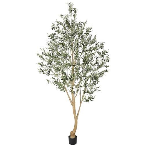 Realead Tall Faux Olive Tree 9ft - Realistic Large Silk Olive Tree Artificial Indoors - Fake Olive Trees with Branches and Fruits - Artificial Olive Trees for Home Office Decor Indoor | Amazon (US)