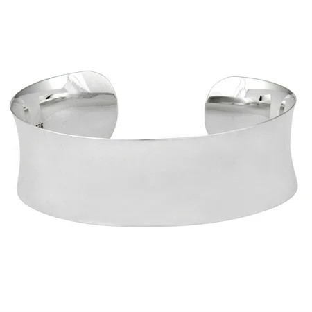 Silverly Sterling Silver Bangles for Women Solid 925 - Polished Concave Cuff Bangle - Elegant Curved Adjustable Sterling Silver Bracelet for Women - Flat Luxury Bracelets for Teenage Girls | Walmart (US)
