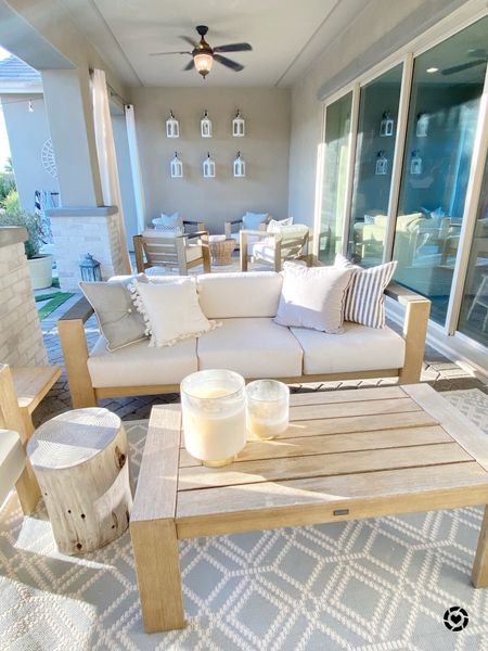 Back patio inspiration right here 🤍🤍🤍

Back patio
Backyard 
Outdoor furniture 

#LTKhome #LTKSeasonal
