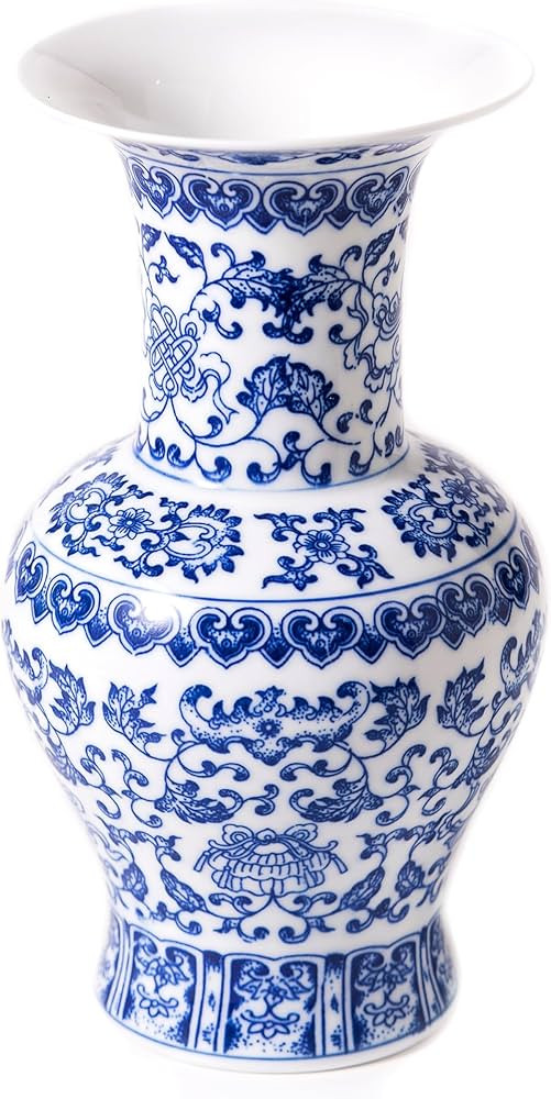 Vintage Blue and White Vase, Blue Vase, Chinoiserie Vase, Blue and White Ginger Jar Vase for Home... | Amazon (US)