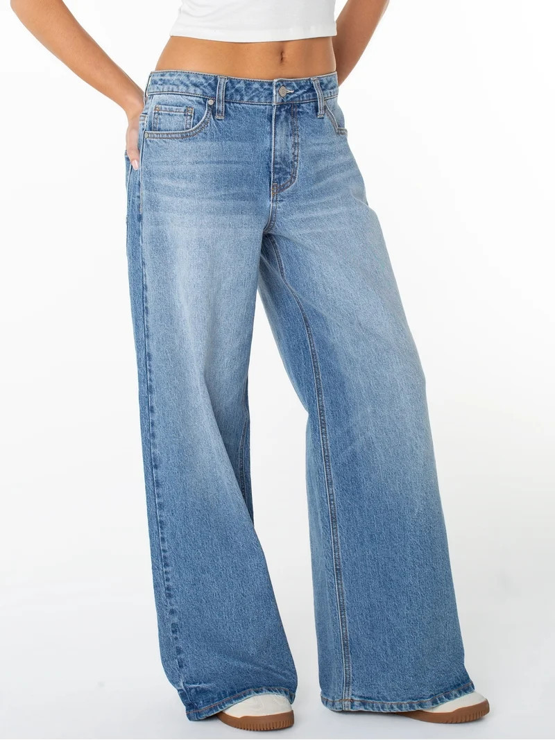 Celebrity Pink Women's and Women's Plus Slouchy Wide Leg with Back Buckle, Sizes 1-24 | Walmart (US)