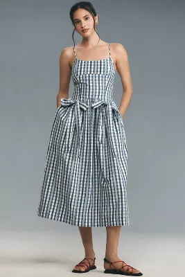 Damson Madder Penelope Apron Midi Dress | Anthropologie (US)