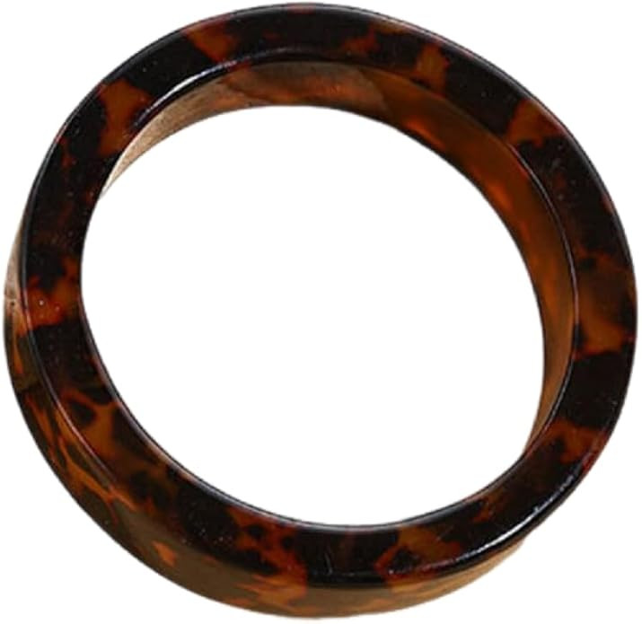 Chunky Tortoiseshell Leopard Print Bracelet Geometric Wide-face Statement Bangle Bracelet for Wom... | Amazon (US)