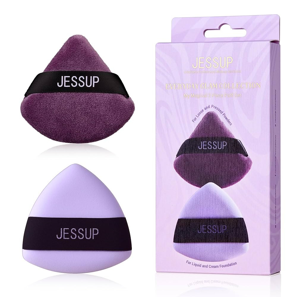 Jessup Powder Puff, 2pcs Triangle Powder Puff Soft for Foundation Setting and Baking, Reusable, W... | Amazon (US)