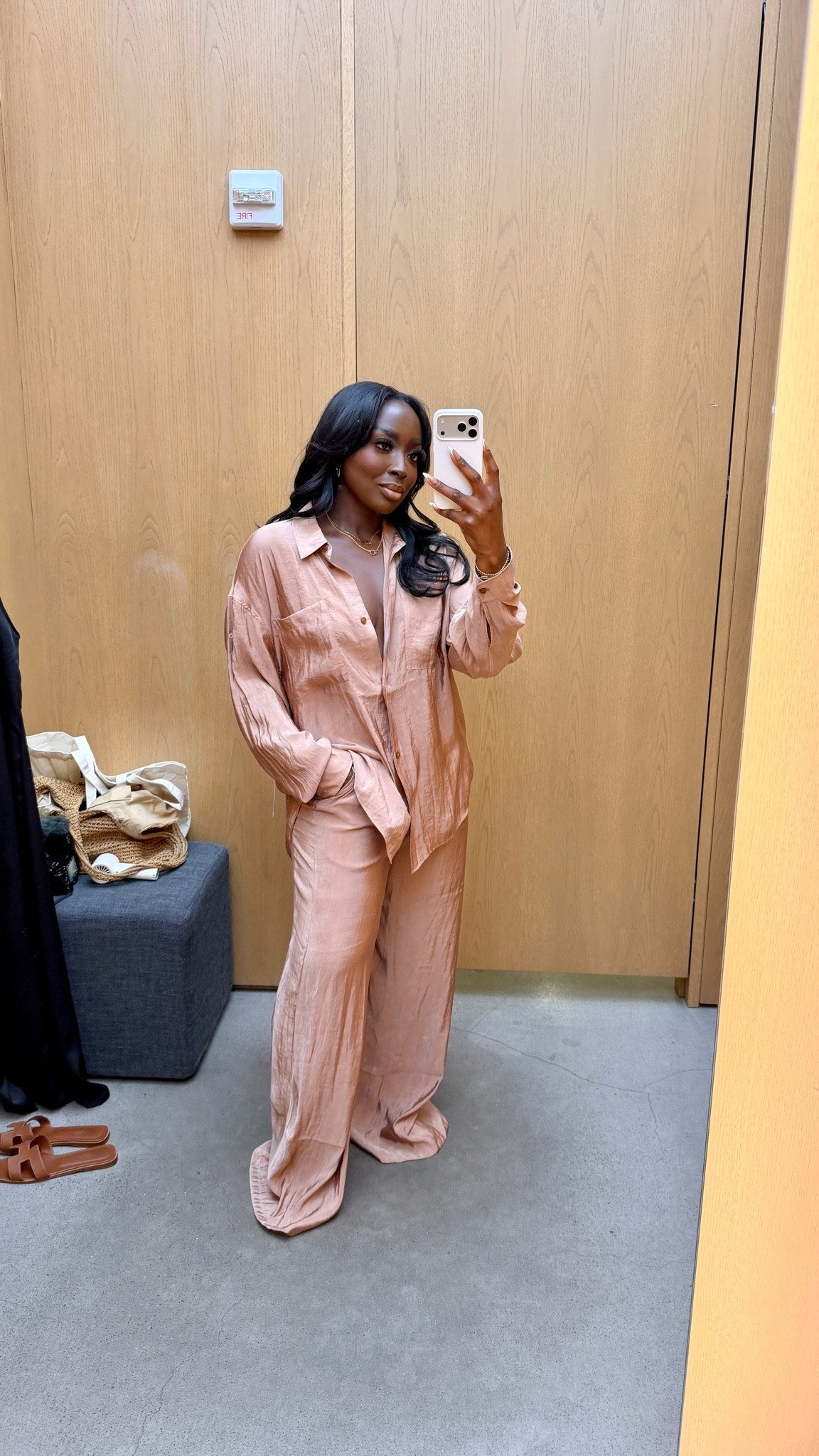 Wearing a large and this top and bottom from ALO.