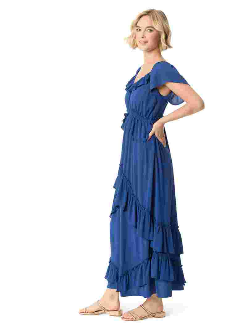 Jessica Simpson Women's Ember Maxi Ruffle Dress, Sizes XS-XL | Walmart (US)