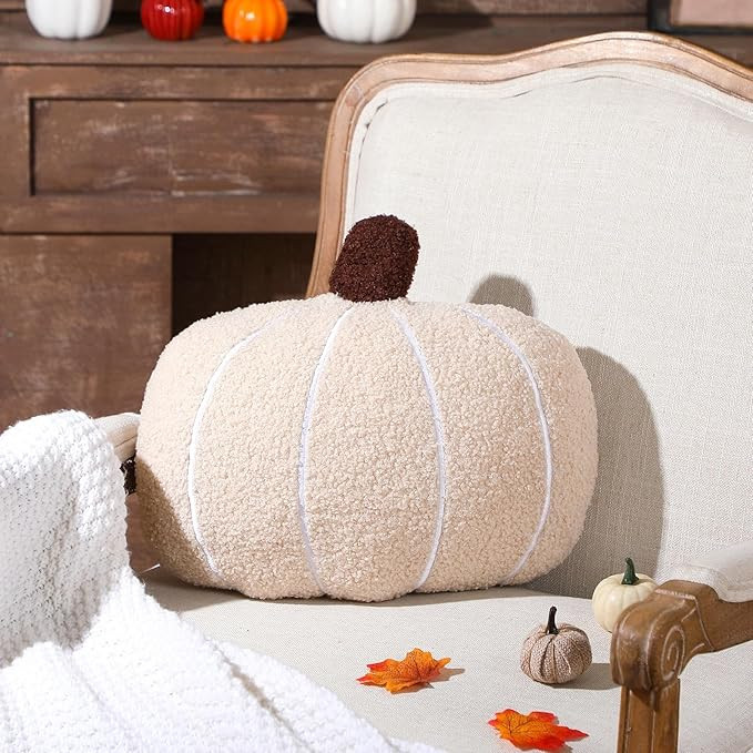 Fall Pumpkin Throw Pillow 14 x 9 Inch 3D Simulated Pumpkin Pillow Plush Pumpkin Shape Pillow Stuf... | Amazon (US)