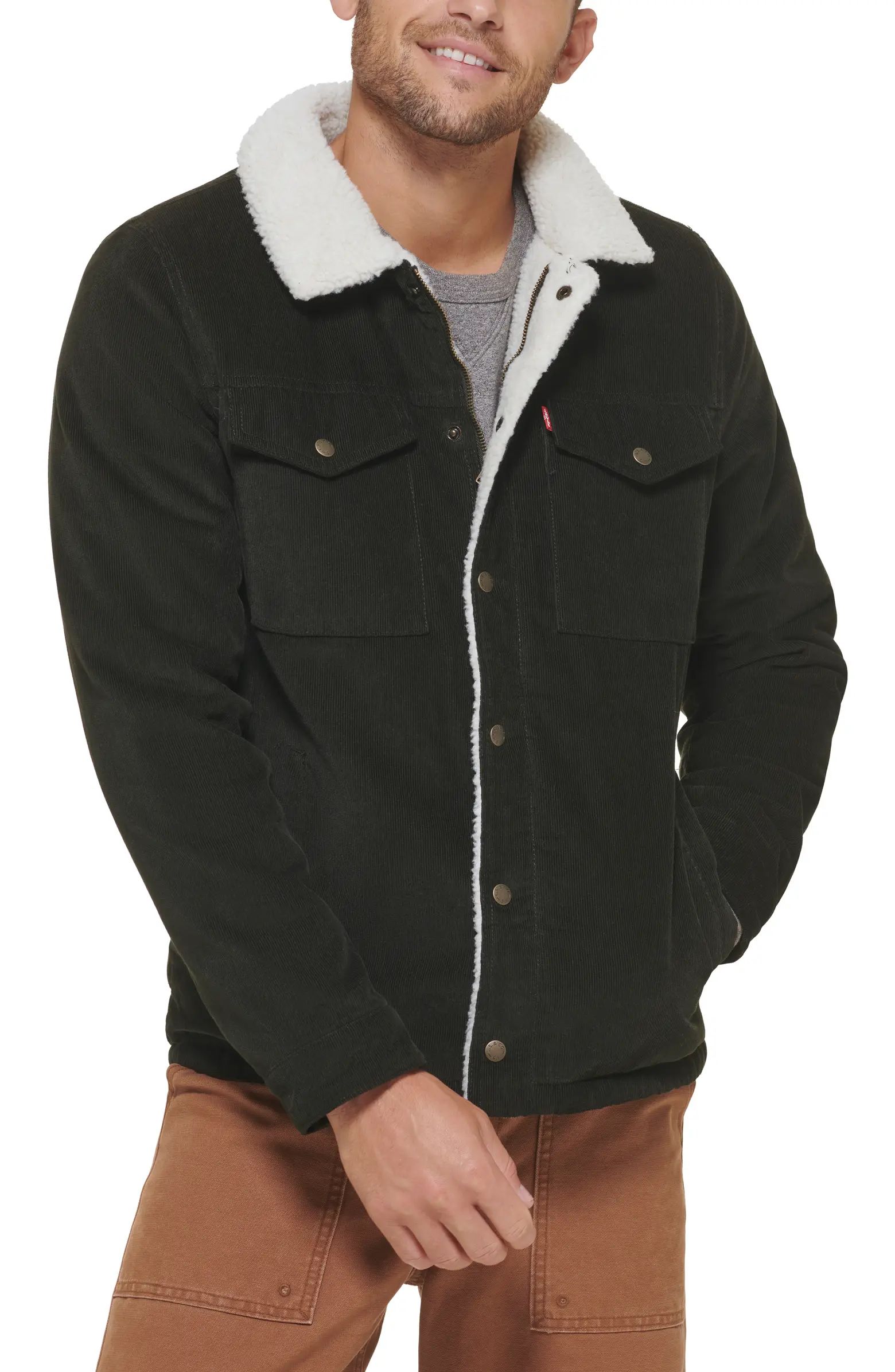 Levi's® Corduroy Faux Shearling Lined Trucker Jacket | Nordstromrack | Nordstrom Rack