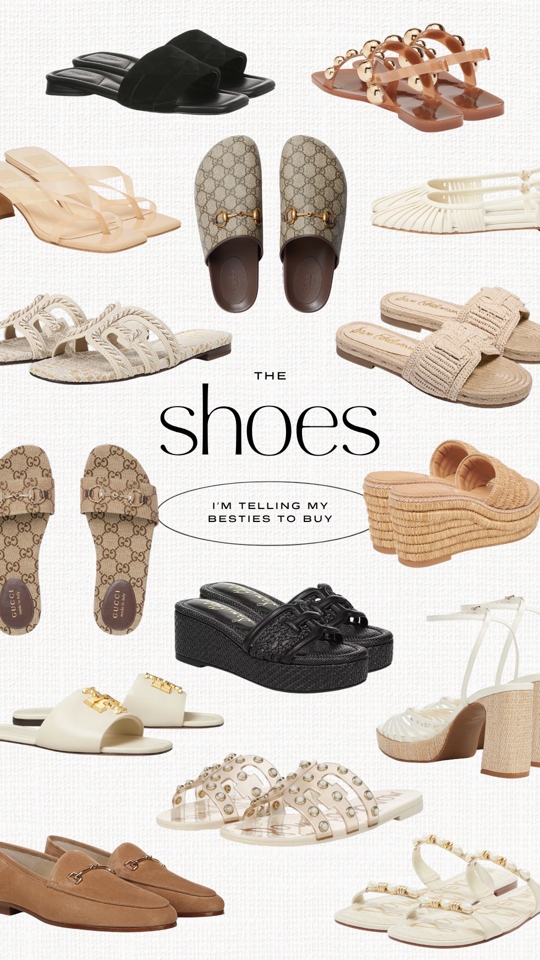 Summer sandals. White sneakers. Woven ballet flats. Slide sandals. Espadrille wedges. Strappy heels. Gold heels. Wedding guest shoes. My travel sneakers. My workout sneakers. Mule slides. *I am a 6.5 and sized up to a 7 in the following: black wedges, Tory Burch sneakers, and waterproof Sorel boots. **I did a 6 in jelly ballet flats because they run a little big and are whole sizes only.

#LTKTravel #LTKActive #LTKWorkwear