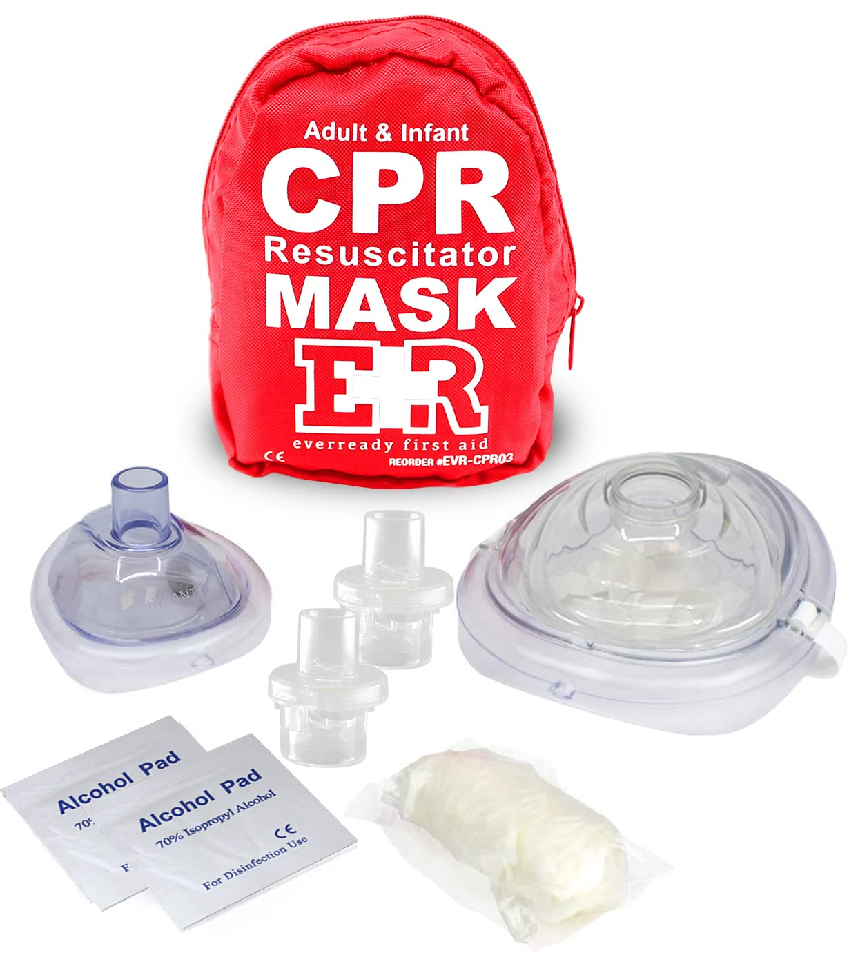Adult and Infant CPR Mask Combo Kit – Includes 2 CPR Masks with One-Way Valves, Pair of Vinyl G... | Amazon (US)