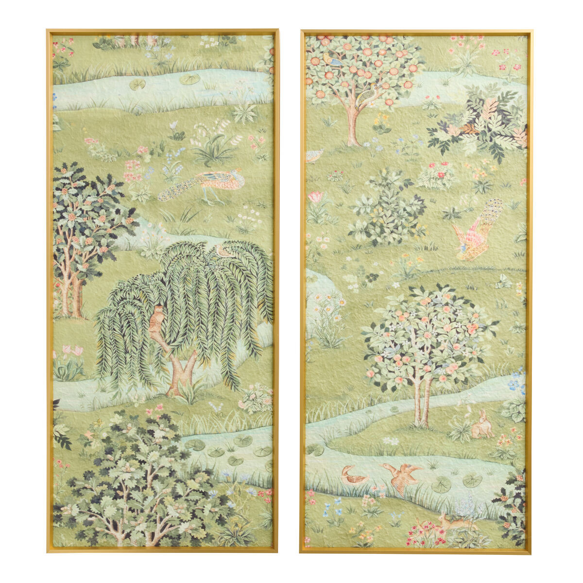 Owl Willow by William Morris Framed Wall Art 2 Piece in Green/multi/gold by World Market | World Market