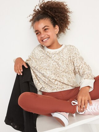 Vintage Slouchy Printed Cropped Raw-Hem Sweatshirt for Girls | Old Navy (US)