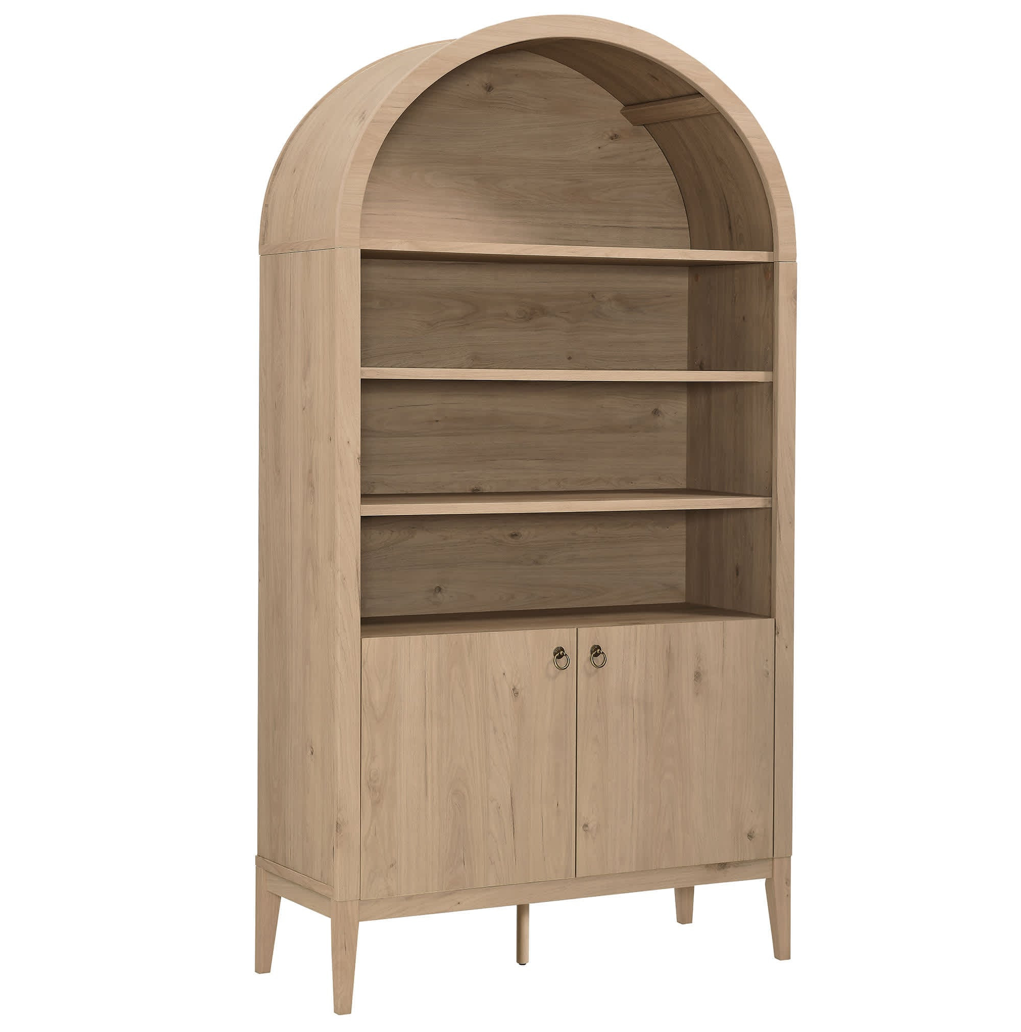 Modway Nolan 74-in Tall Wide Arched Storage Display Cabinet Bookshelf in Light Oak one_size in Brown | EEI-7169-LOA | Lowe's