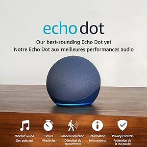 Echo Dot (5th Gen, 2022 release) Smart speaker with Alexa | Deep Sea Blue | Amazon (CA)