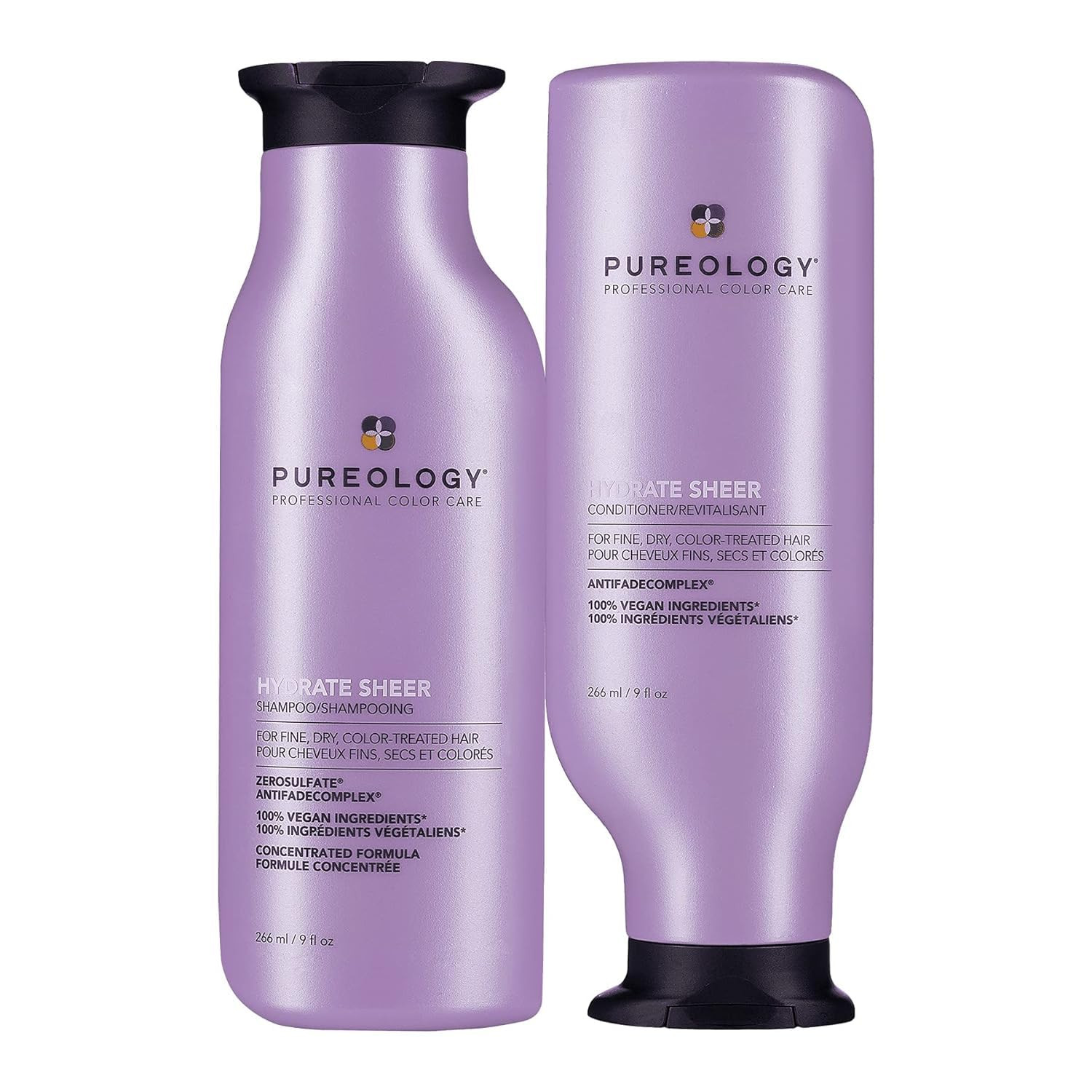 Pureology Hydrate Sheer Shampoo and Conditioner for Fine Hair | For Dry Color Treated Hair | Sulf... | Amazon (US)