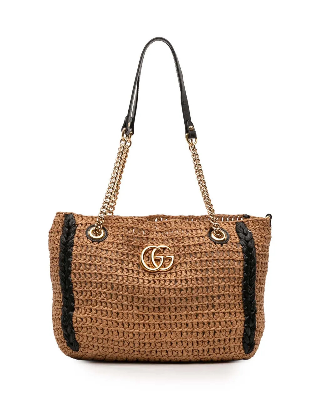 Gucci Pre-Owned 2016-2025 Large GG Raffia Marmont tote bag - Brown | Farfetch Global