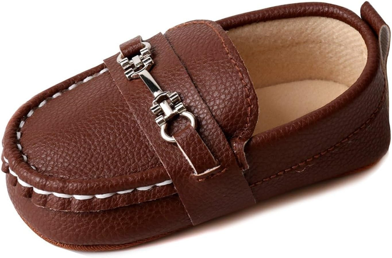 LONSOEN Baby Girls Boys Loafers Prewalker Dress Crib Shoes | Amazon (US)