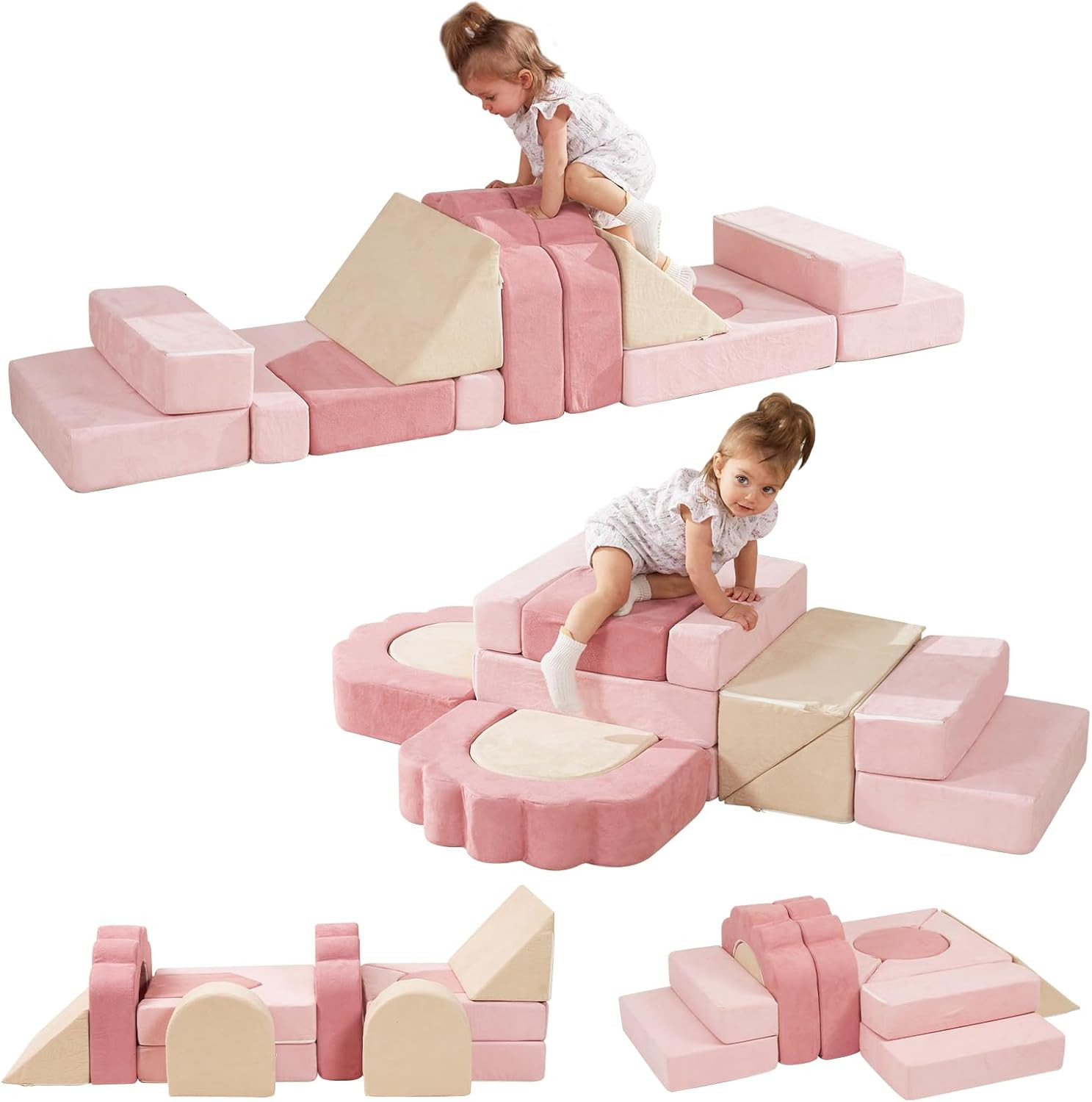 Foam Climbing Toys for Toddlers, 13pcs Climb and Crawl Activity Playset, Soft Play Climbing Block... | Amazon (US)