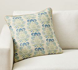 Alina Floral Print With Jute Trim Pillow | Pottery Barn (US)
