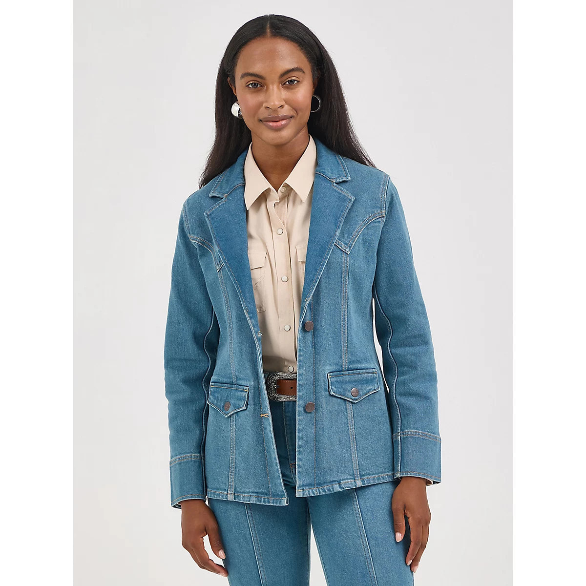 Women's Wrangler Denim Blazer in Light Denim | Wrangler