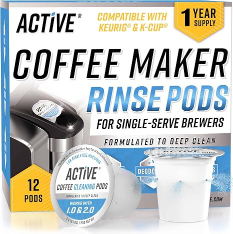 ACTIVE K-Cup Compatible Keurig Cleaning Pods - Quick-Rinse Cleaners for Single Serve Coffee Machi... | Amazon (US)