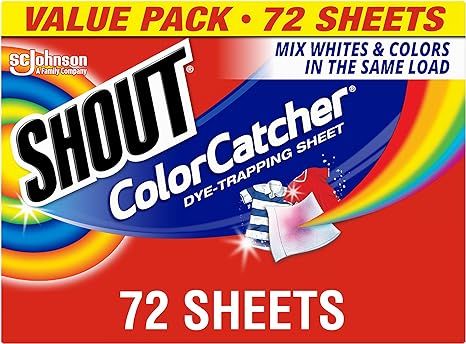 Shout Color Catcher Sheets for Laundry, Maintains Clothes Original Colors, 72 Count | Amazon (US)