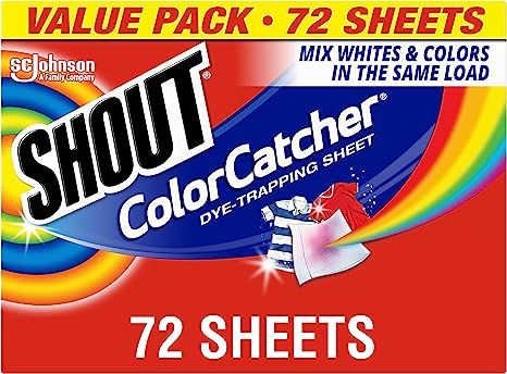Shout Color Catcher Sheets for Laundry, Maintains Clothes Original Colors, 72 Count | Amazon (US)