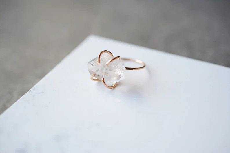 Herkimer diamond ring | Etsy (US)