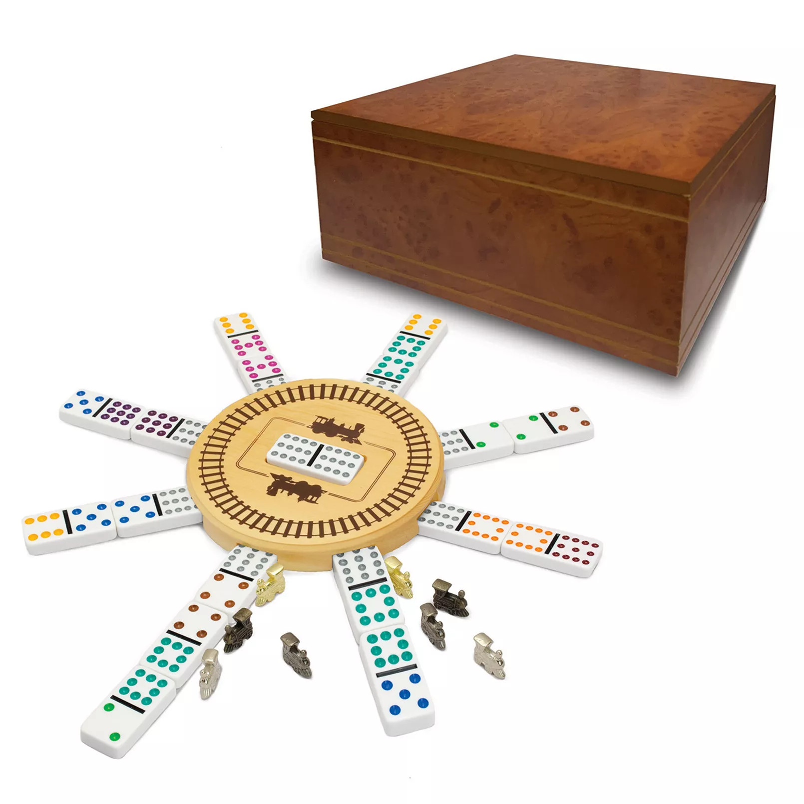 New Entertainment Heirloom Mexican Train Dominoes Game Set | Kohl's