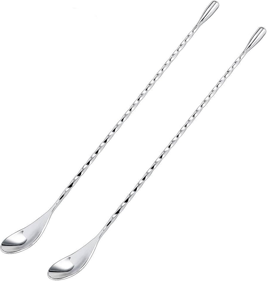12 Inches Mixing Spoon Stainless Steel, 2 Pack Spiral Pattern Bar Spoon for Cocktail Shaker Tall ... | Amazon (CA)