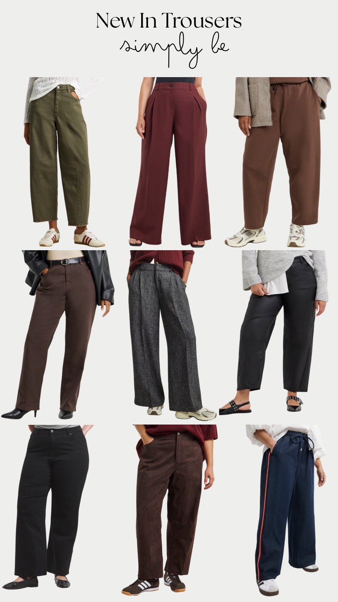 New Trousers from Simply Be 

Plus size curves autumn new in barrel leg jeans burgundy chocolate autumn outfits espresso brown 

#LTKautumn #LTKplussize #LTKcurves