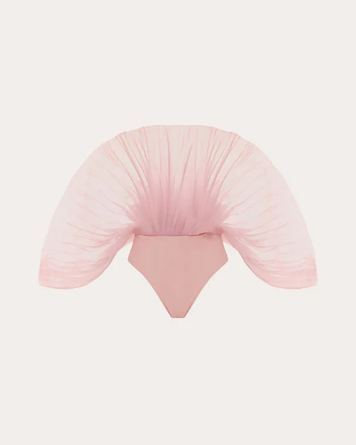 Sombra Pleated Organza Bodysuit | Olivela