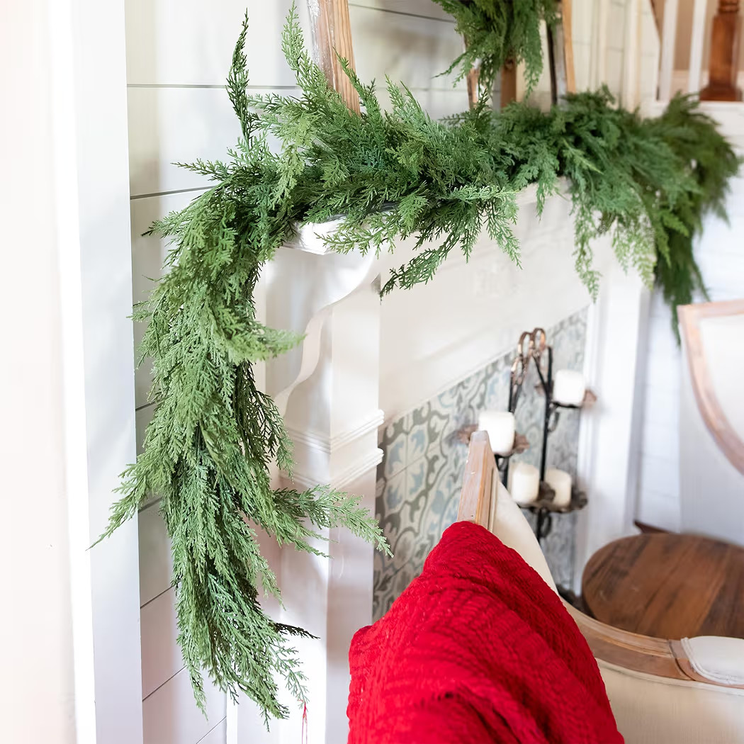 Real Touch Cedar Garland Artificial Realistic, Faux Cedar Garland Realistic, Realistic Christmas ... | Amazon (US)