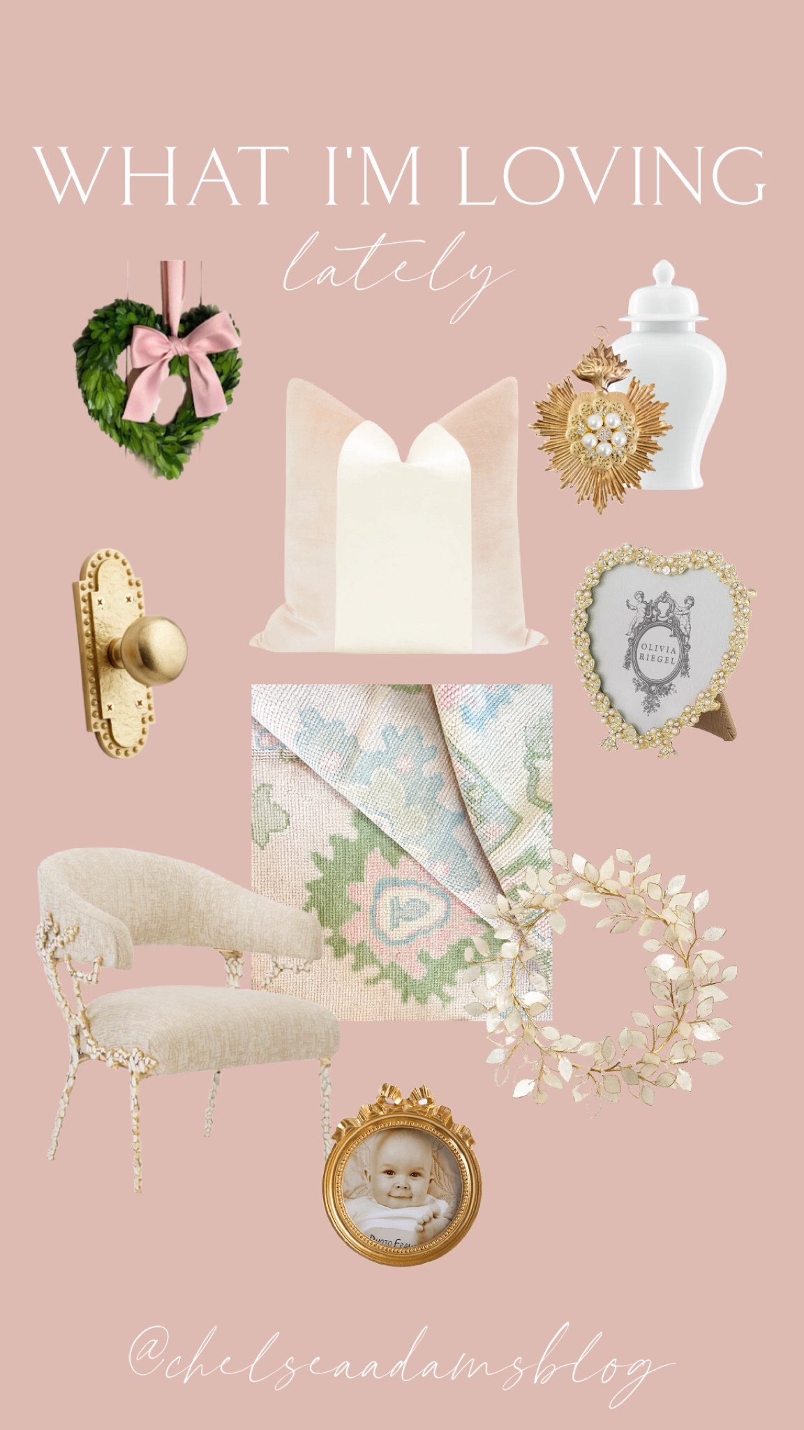loving these pieces lately. especially as we start freshening up the home for spring! 🤍
Valentines day decor
Pink pillow
Little design co pillow
Ginger jar
Sacred heart
Heart boxwood wreath
Capiz wreath
Modern oushak rug
Marconi door know
Satin gold door knob
Caracole chair
Glam decor
Heart frame
Ribbon bow frame
Amazon home
Grandmillenial
Traditional home decor
Pink decor


#LTKhome #LTKunder50 #LTKFind