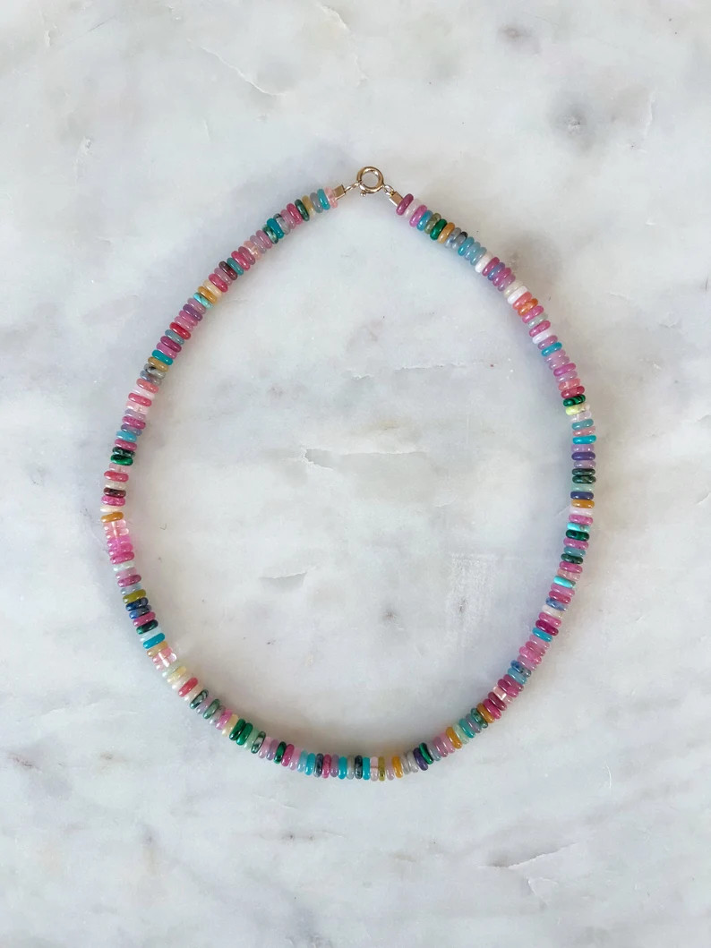 Confetti Gemstone Necklace - Etsy | Etsy (US)