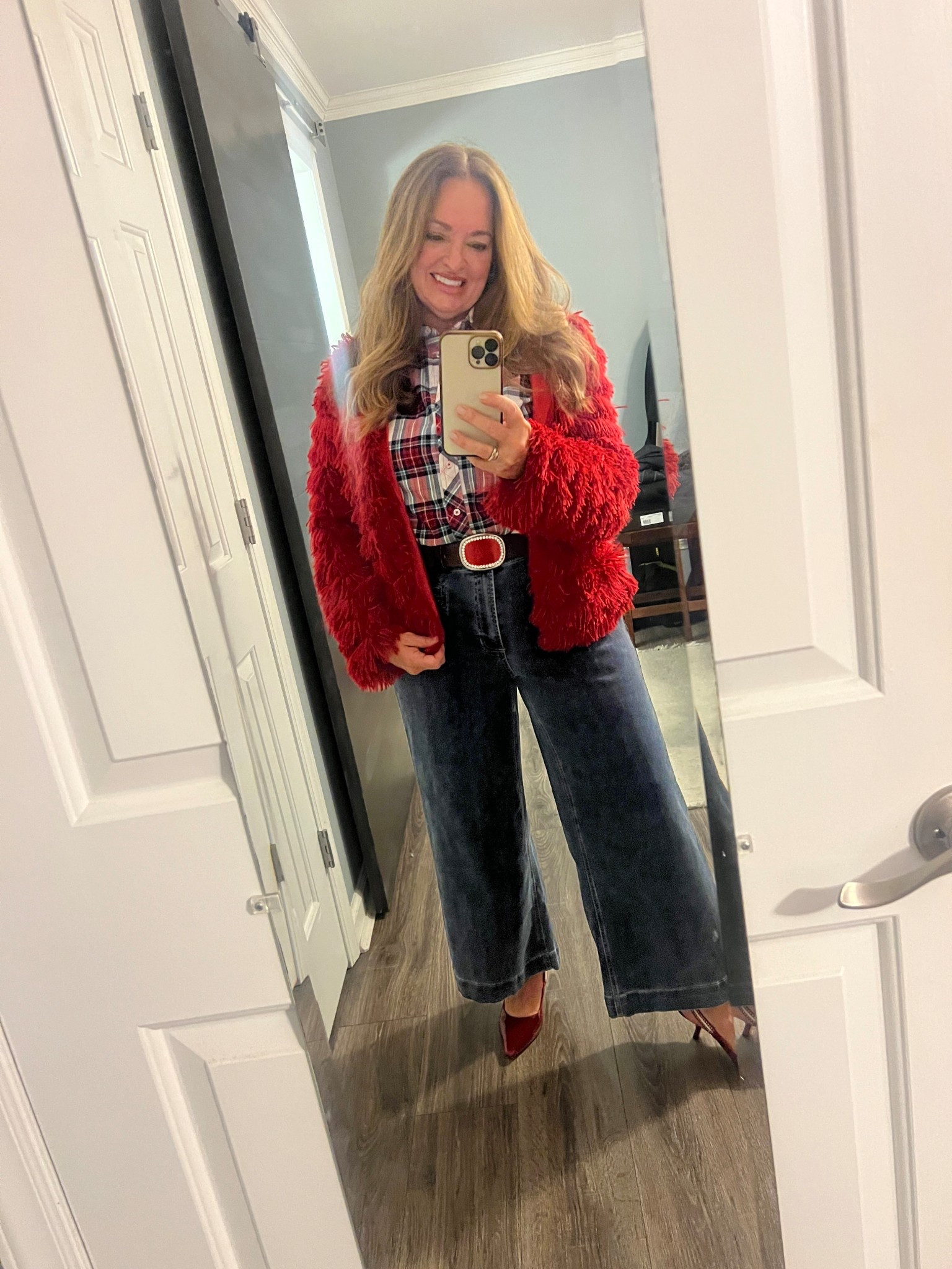 Red accessories. 

#LTKdayinmylife #LTKootd #LTKHoliday