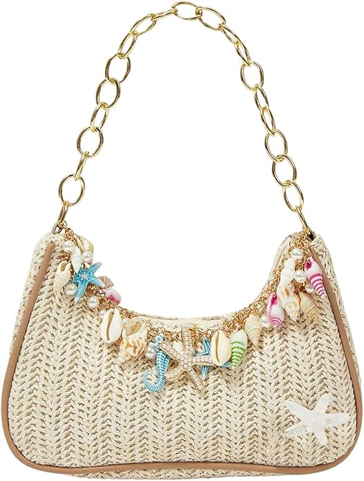 MakeMeChic Women's Seashell Starfish Single Strap Shoulder Handbags Fall Beach Vacation Bags | Amazon (US)