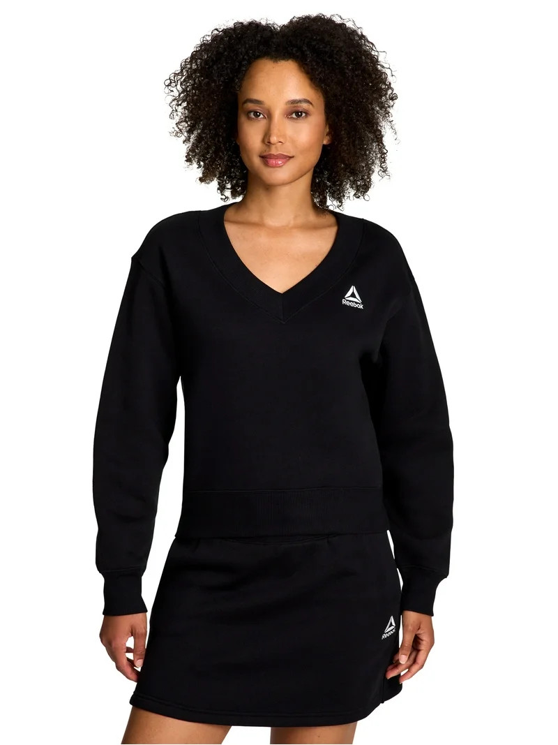 Reebok Women's Squad V-Neck Sweatshirt, Sizes XS-XXXL | Walmart (US)