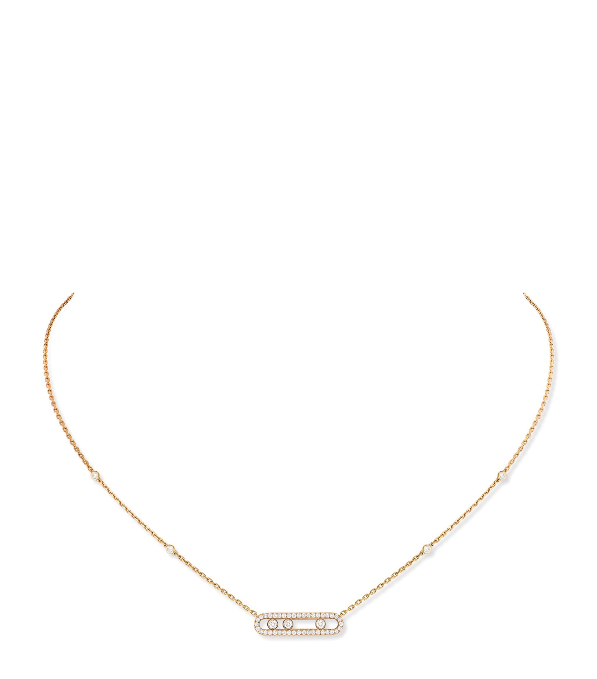 Yellow Gold and Diamond Baby Move Classique Pavé Necklace | Harrods