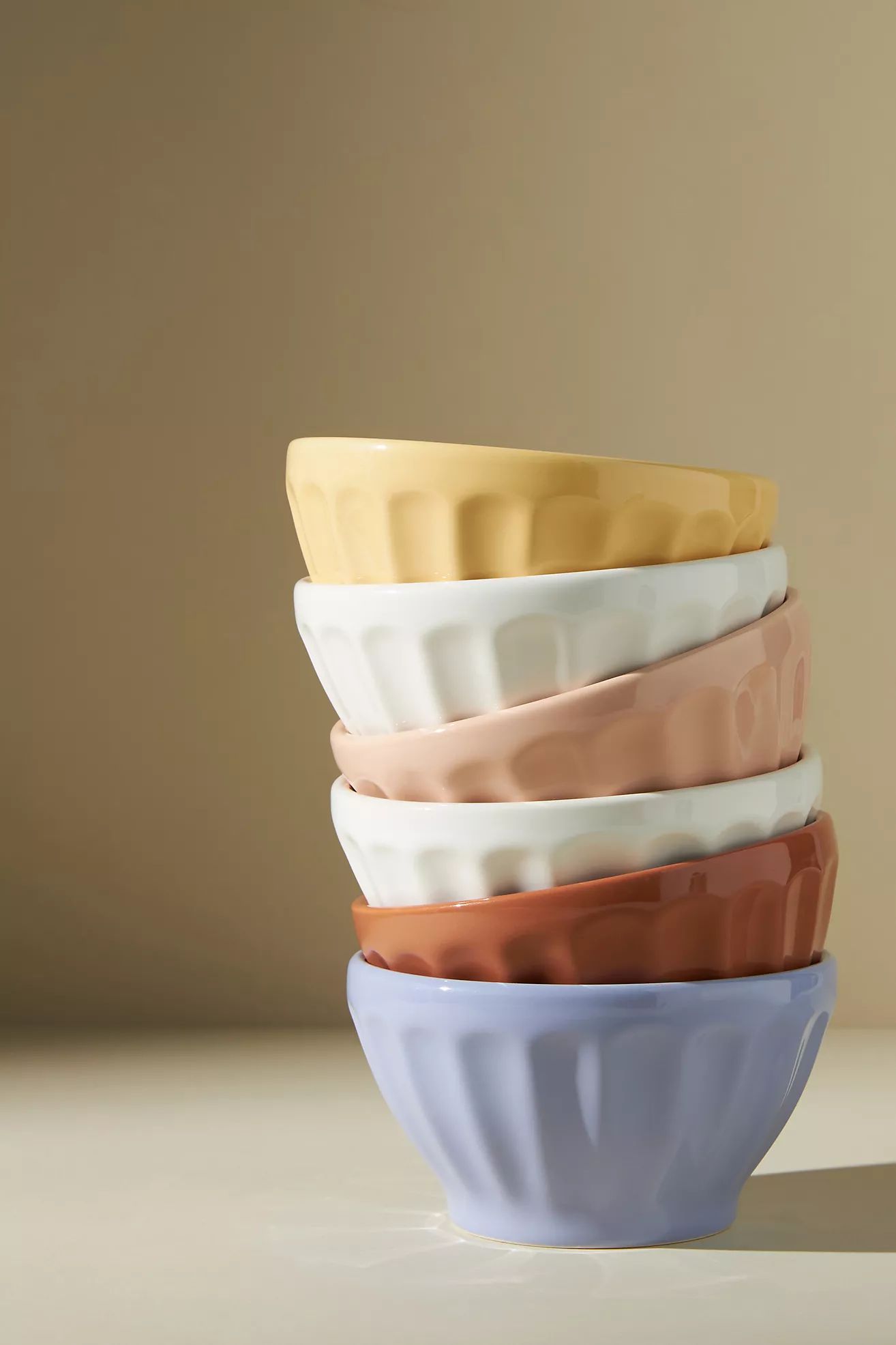 Assorted Shiny Latte Cereal Bowls, Set of 6 | Anthropologie (US)