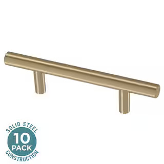Liberty 10-Pack Solid Bar 3 in. (76 mm) Modern Champagne Bronze Cabinet Drawer Bar Pulls P13456C-... | The Home Depot
