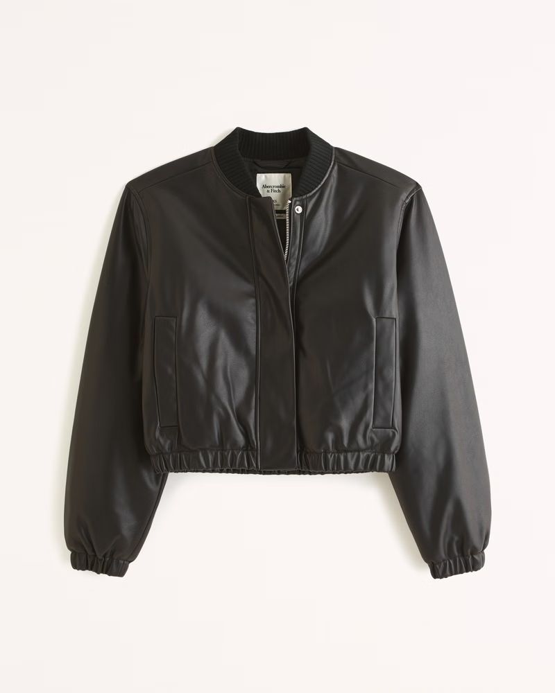 Women's Shrunken Bomber Jacket | Women's Coats & Jackets | Abercrombie.com | Abercrombie & Fitch (US)